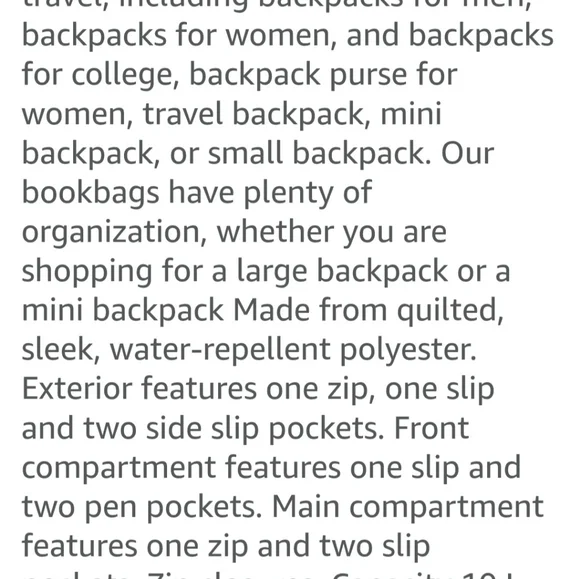 Vera Bradley Small Performance Twill Backpack Tangier Pattern - Picture 4 of 11